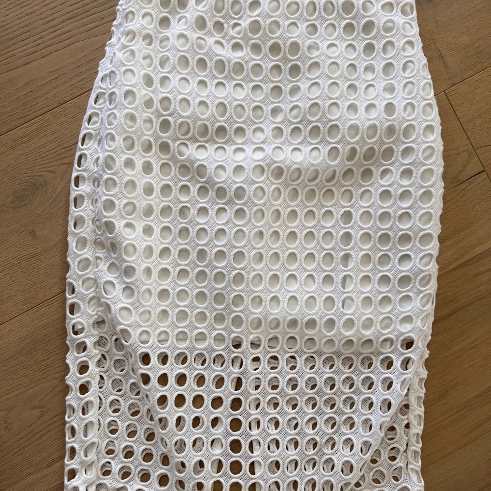 Elegant White Eyelet Skirt